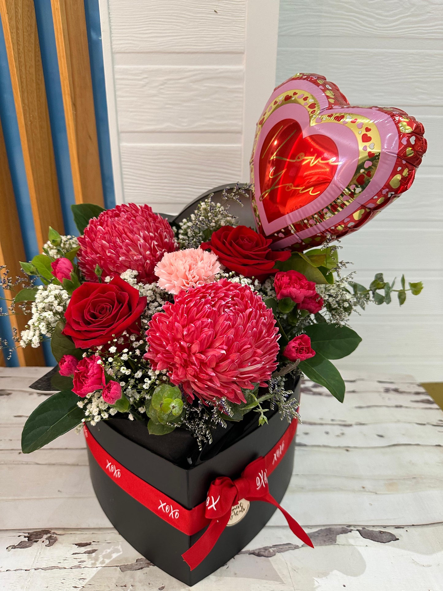 Heart Box Flower Arrangement