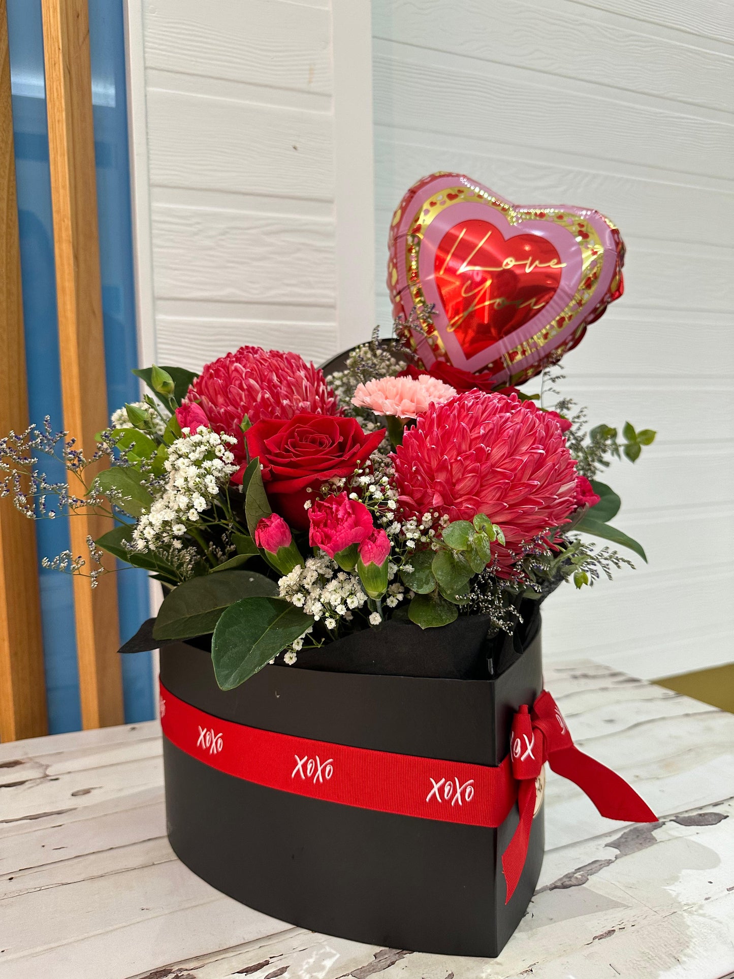 Heart Box Flower Arrangement