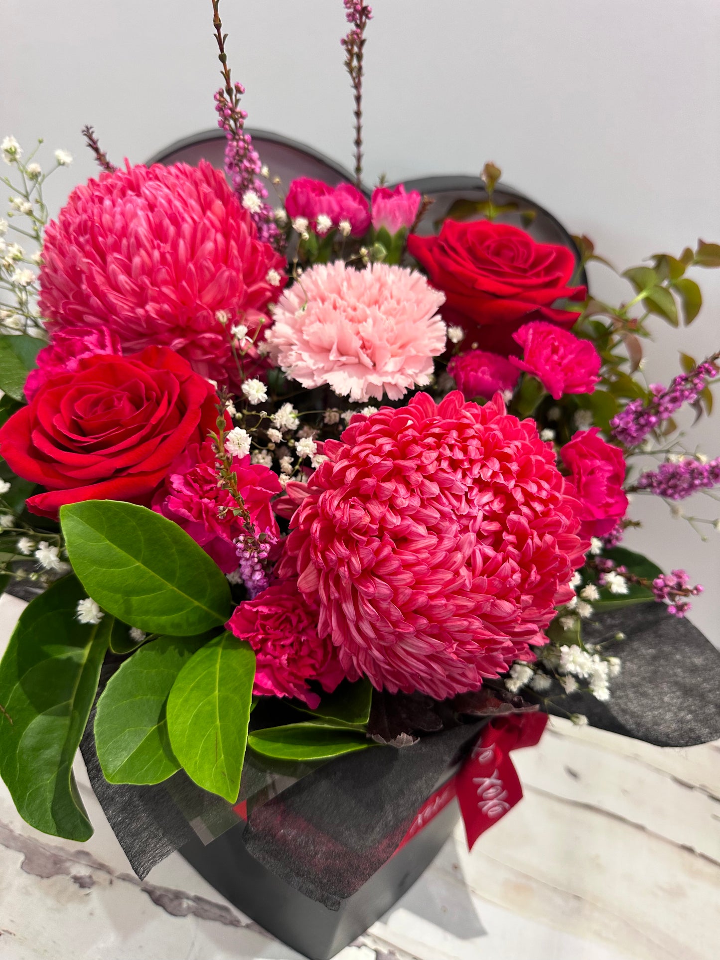 Heart Box Flower Arrangement