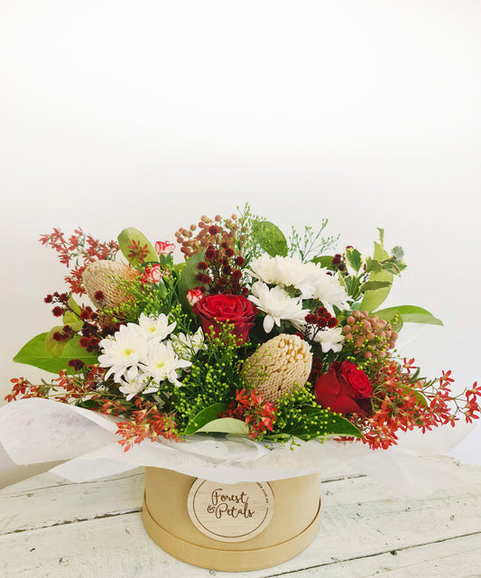 Christmas Hatbox Arrangement