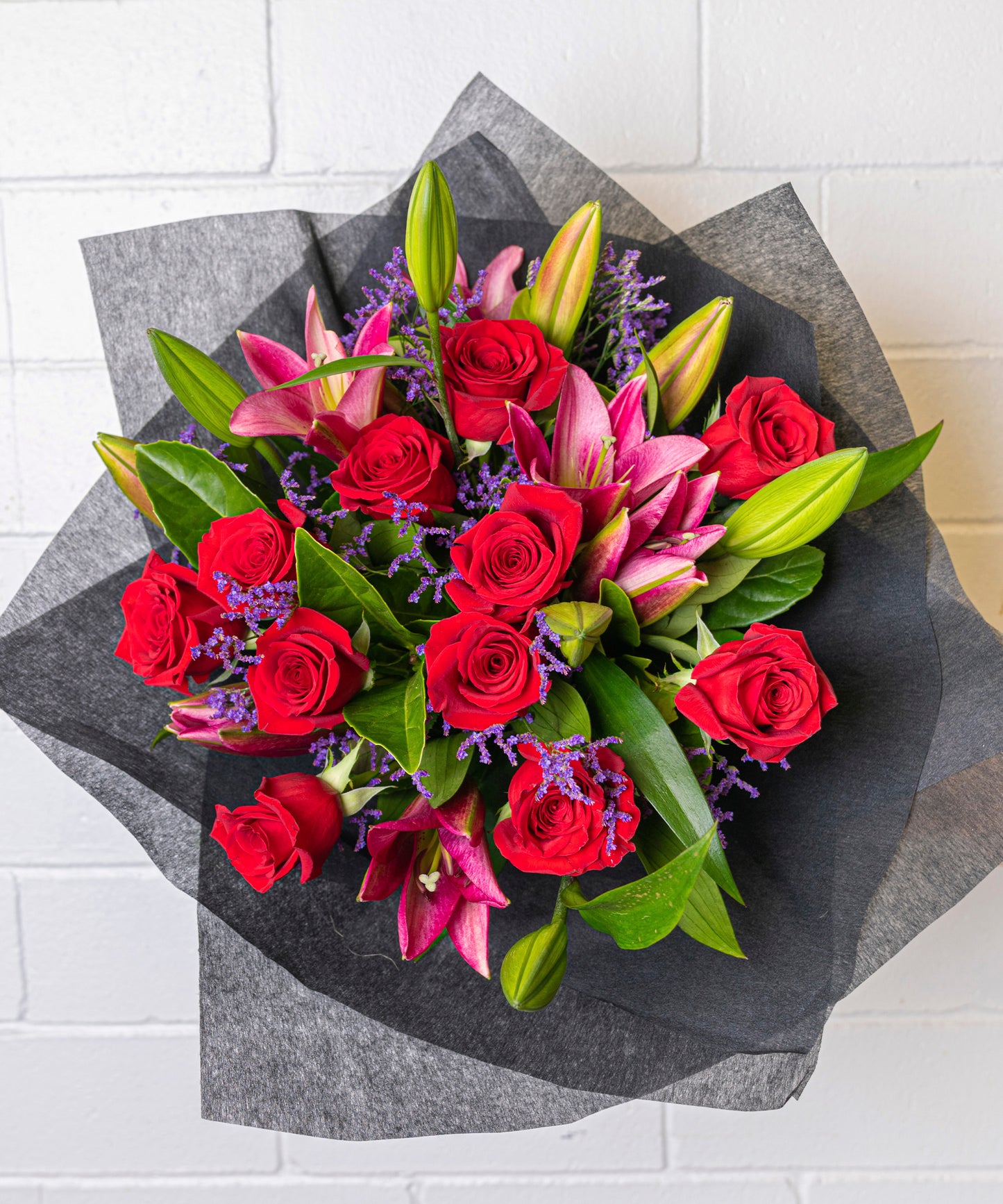 Sweet Valentine Bouquet Lilies and roses Bouquet Valentines day